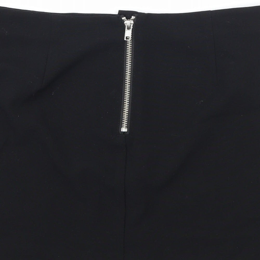 H&M Womens Black Geometric  A-Line Skirt Size 10