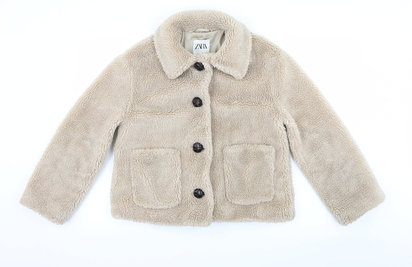 Zara Womens Brown   Pea Coat Coat Size S  - Sherpa