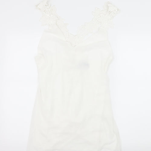 Roiii Womens White   Slip Dress  Size L  - Floral Straps