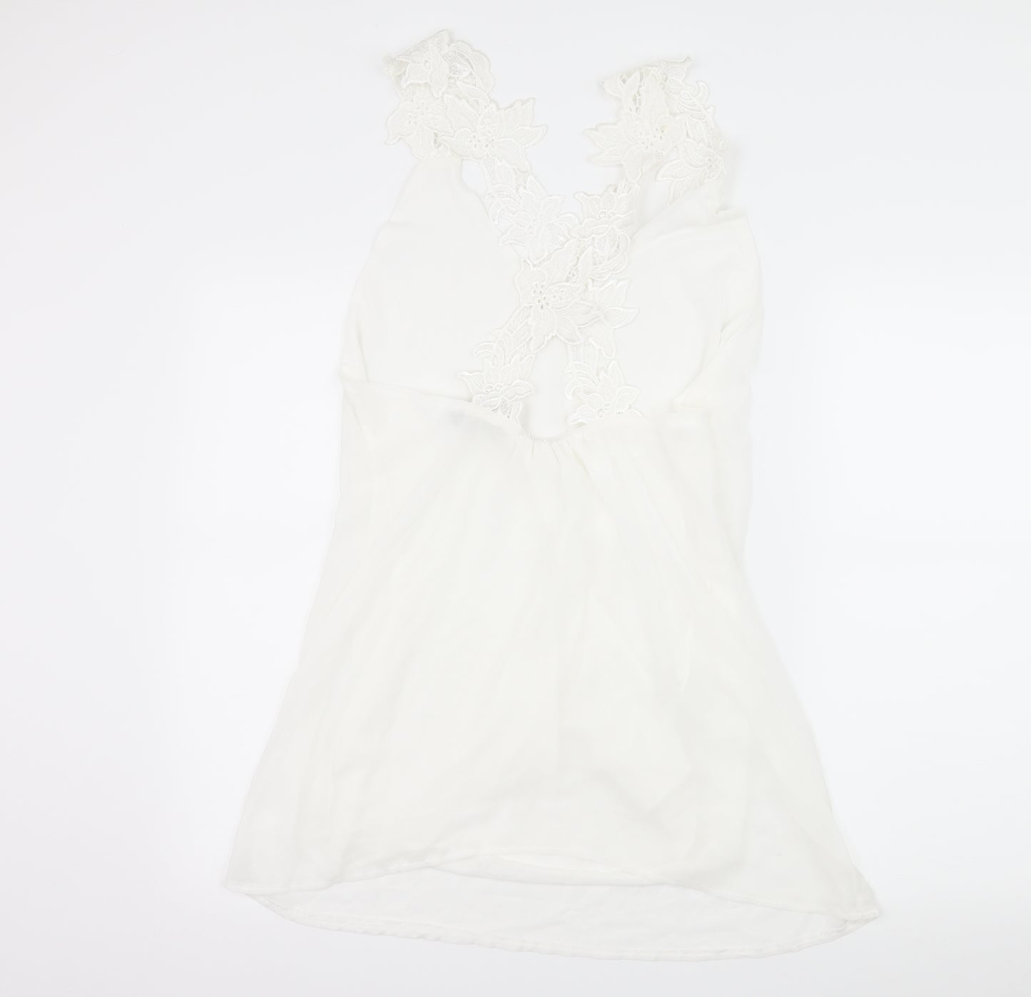 Roiii Womens White   Slip Dress  Size L  - Floral Straps