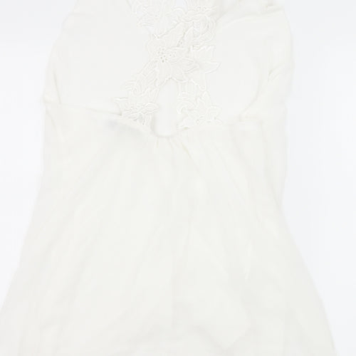 Roiii Womens White   Slip Dress  Size L  - Floral Straps