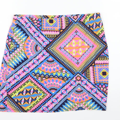 Atmosphere Womens Multicoloured Geometric Jersey A-Line Skirt Size 10