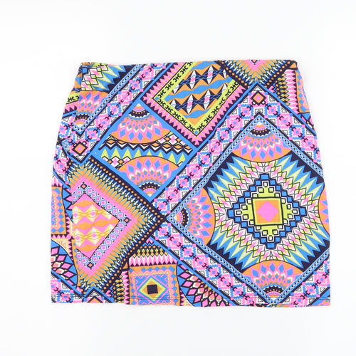 Atmosphere Womens Multicoloured Geometric Jersey A-Line Skirt Size 10