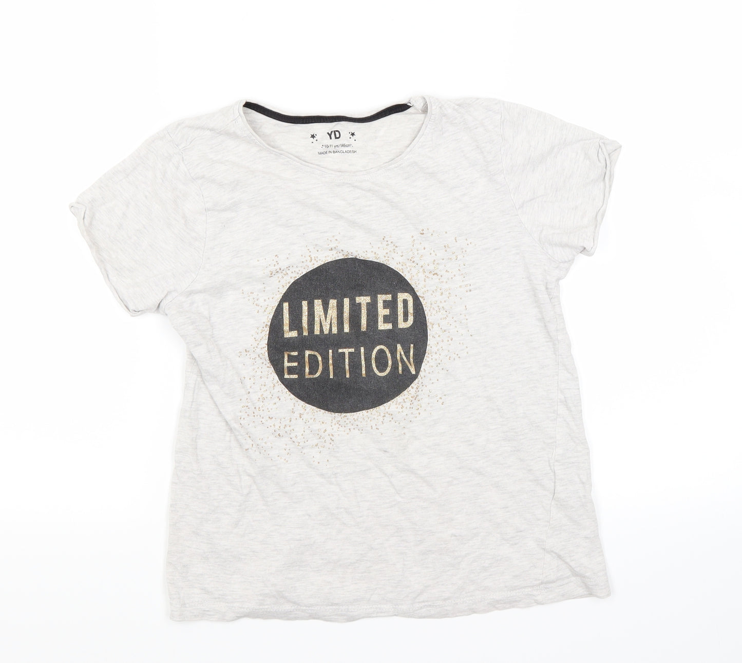 prim Girls Grey   Basic T-Shirt Size 10 Years