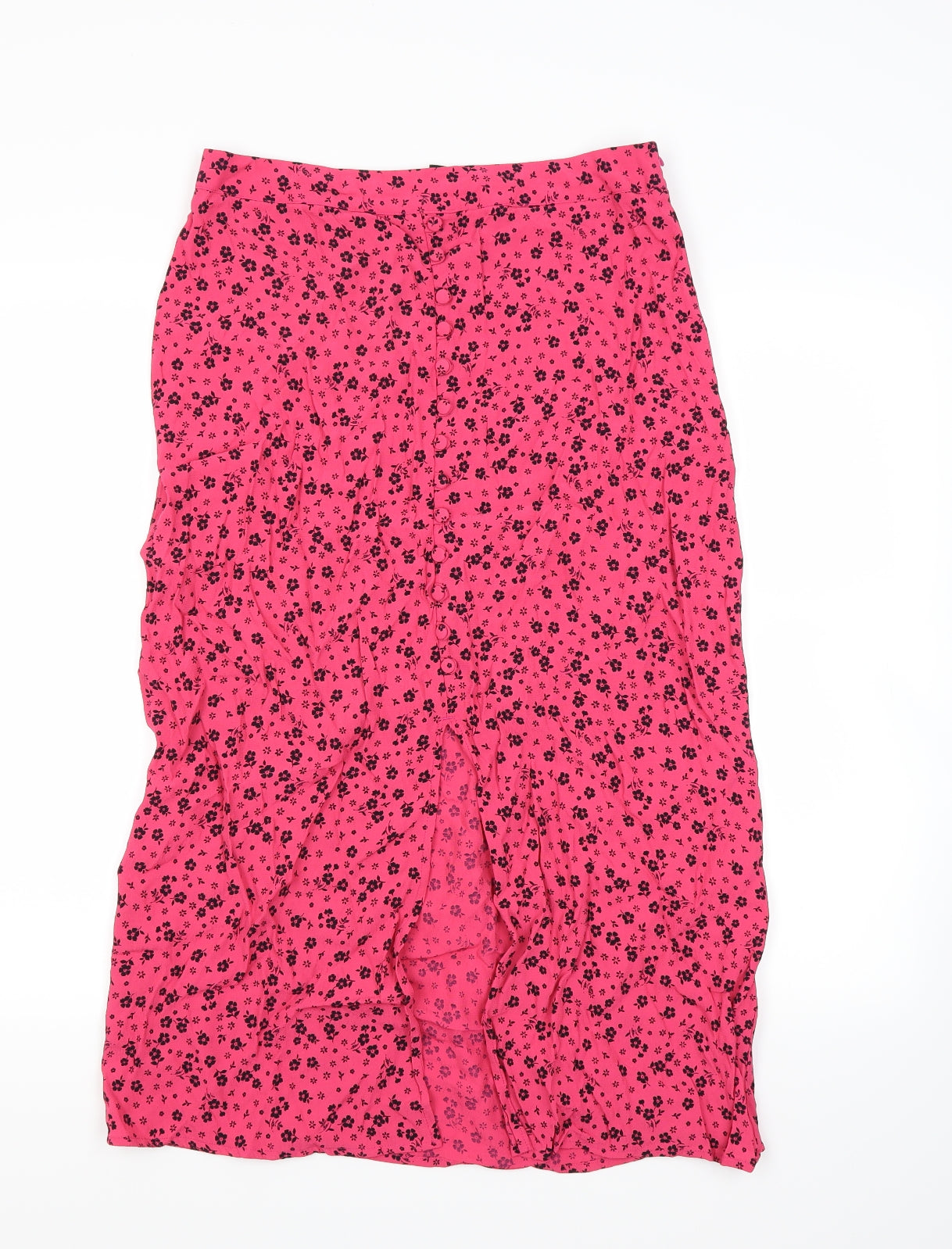 New Look Womens Pink Floral  A-Line Skirt Size 12