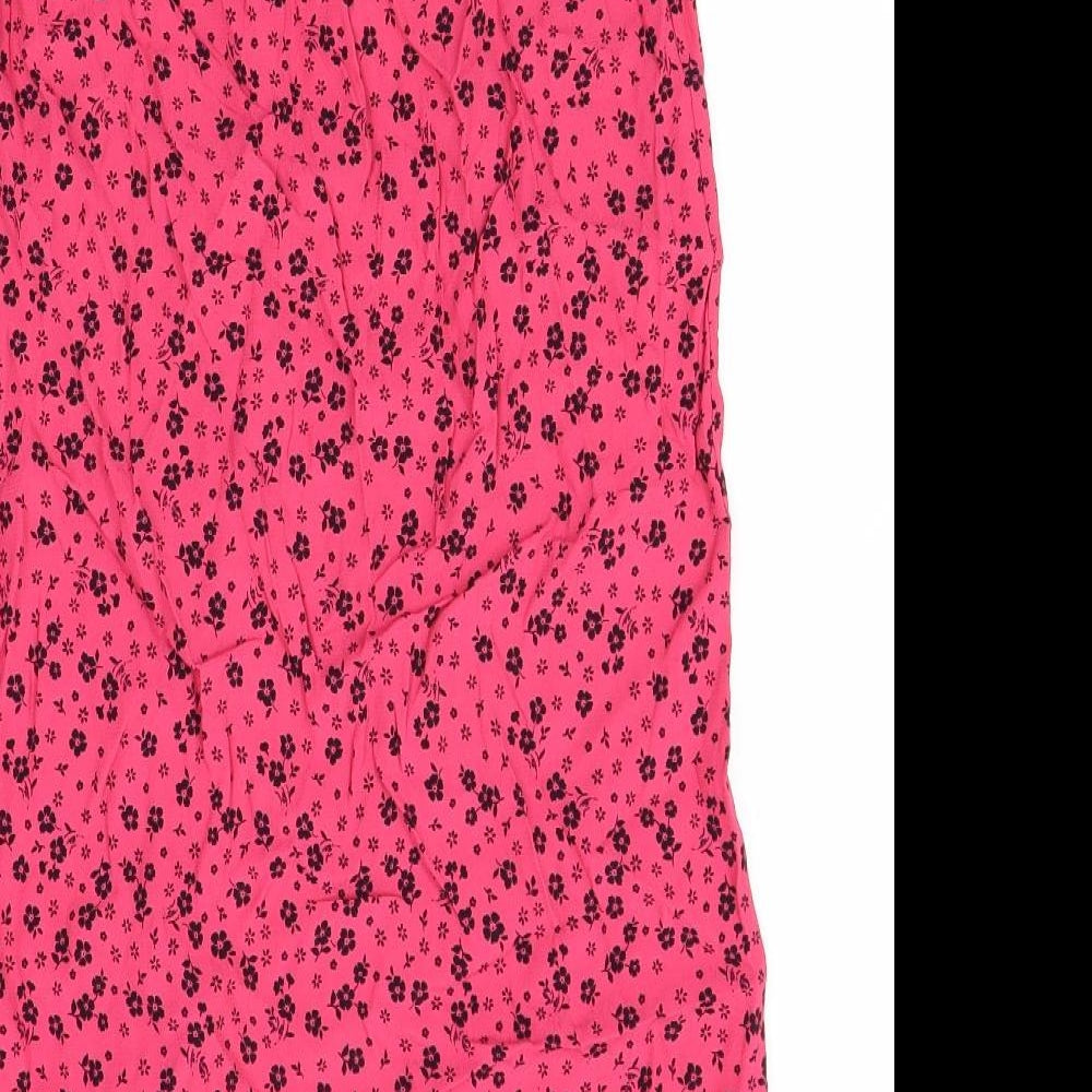 New Look Womens Pink Floral  A-Line Skirt Size 12