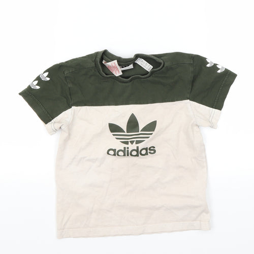 adidas Boys Green   Basic T-Shirt Size 5 Years