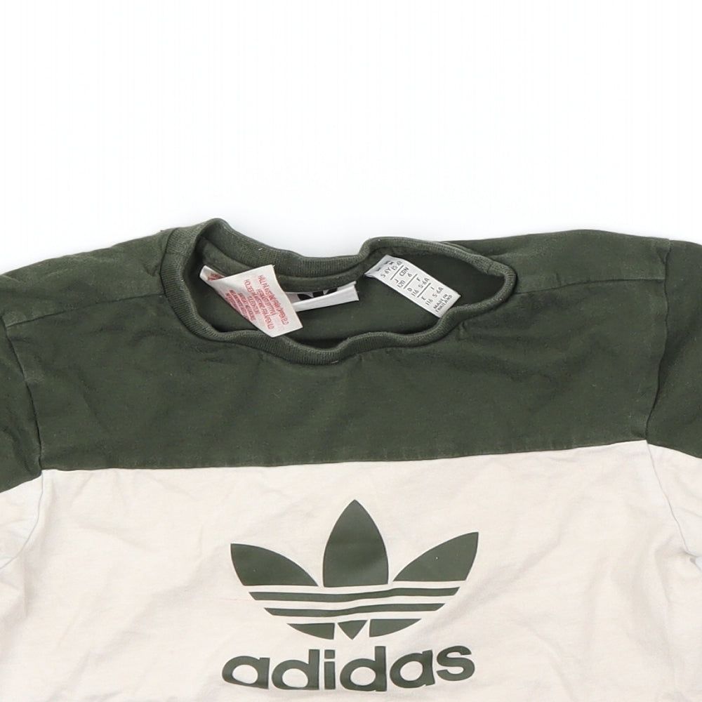 adidas Boys Green   Basic T-Shirt Size 5 Years