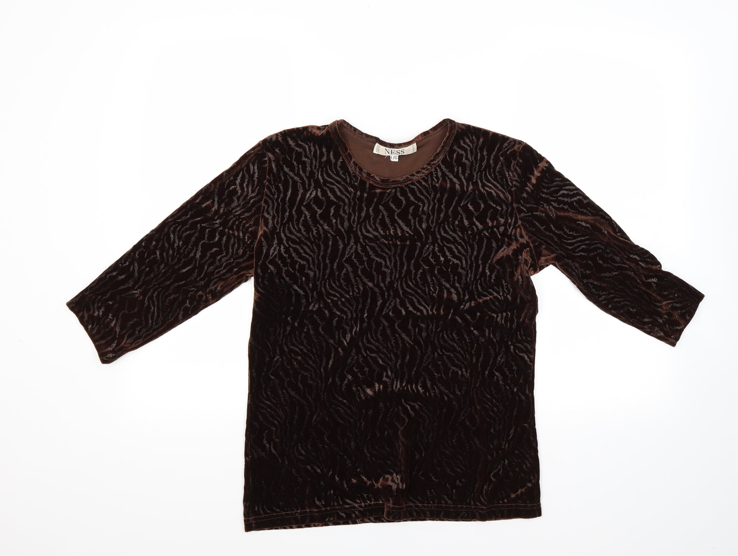 Ness Womens Brown   Basic T-Shirt Size L