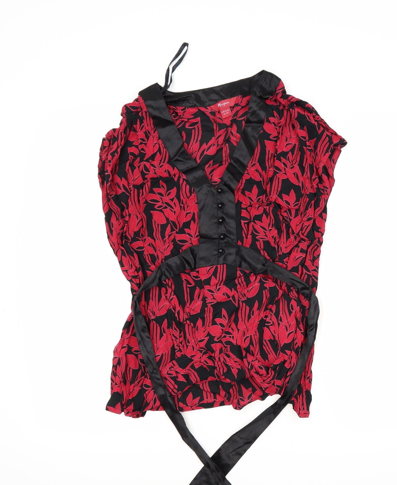 Monsoon Womens Red Floral  Basic Blouse Size 18