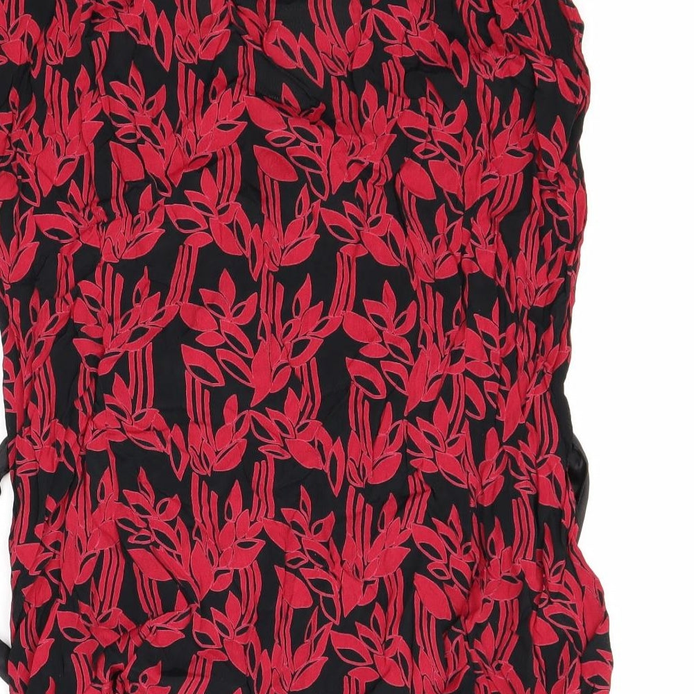 Monsoon Womens Red Floral  Basic Blouse Size 18