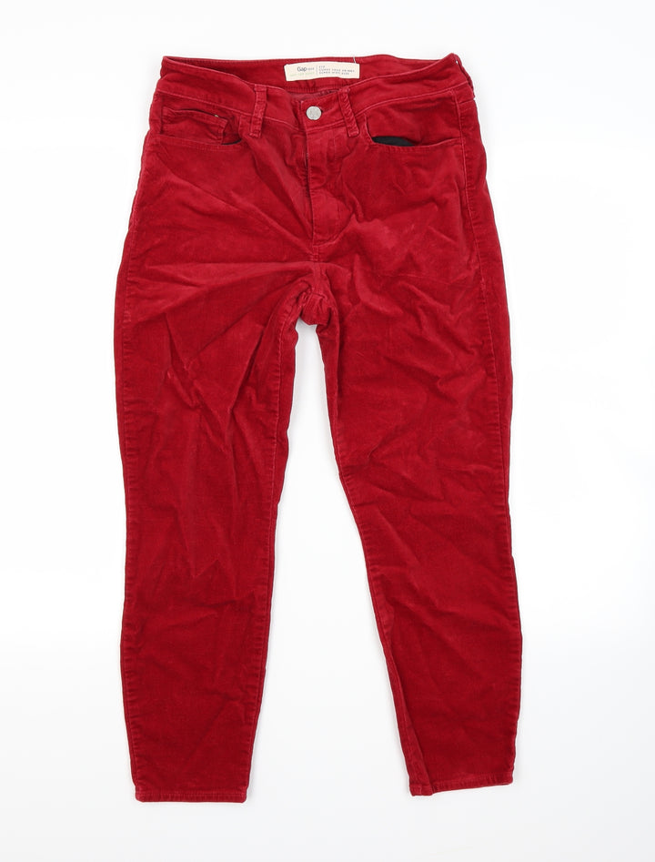 Gap Womens Red Velour Skinny Jeans Size 27 in L23 in