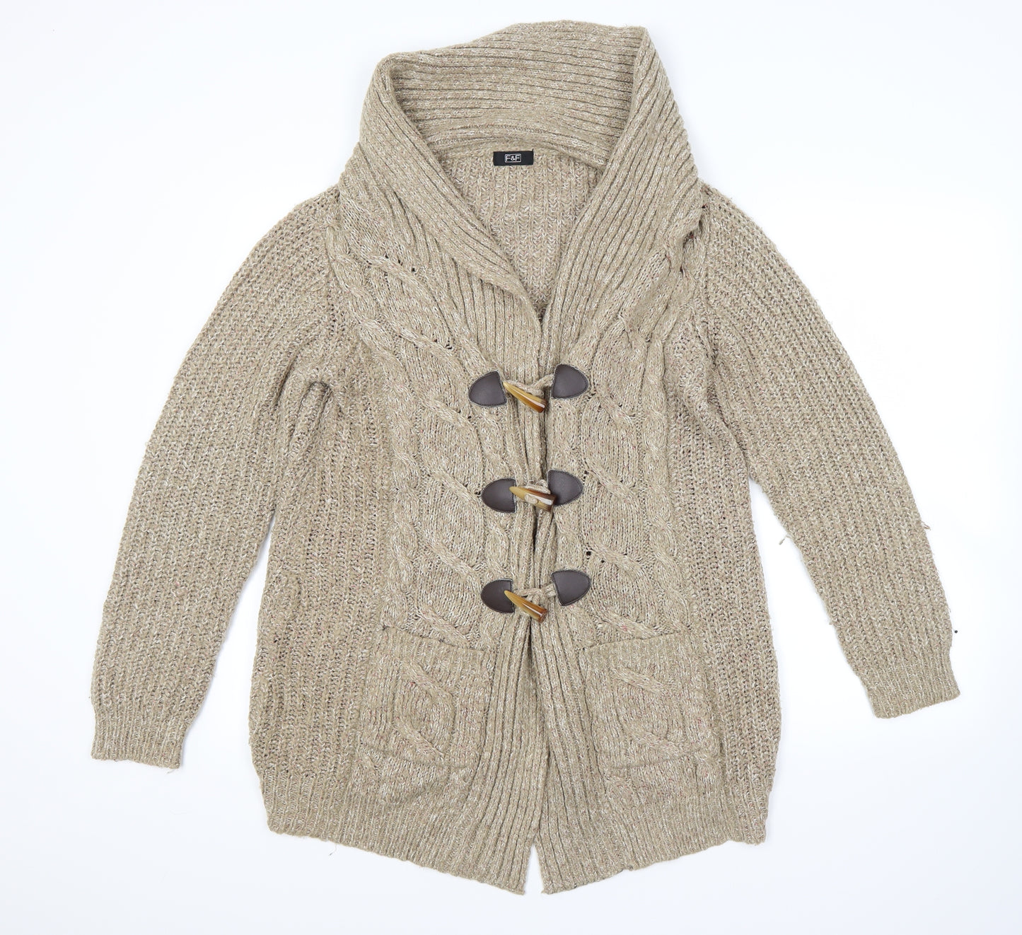 F&F Womens Beige   Cardigan Jumper Size 14