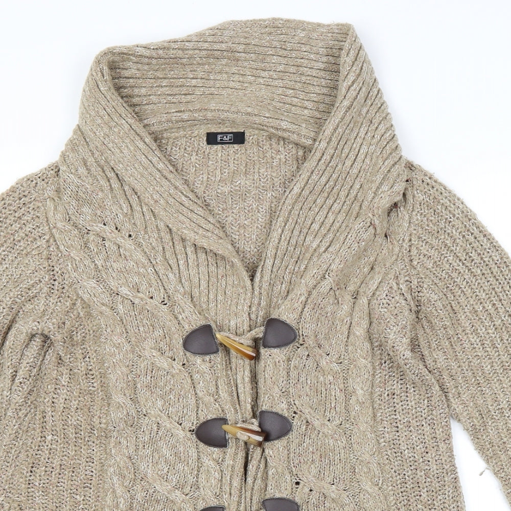 F&F Womens Beige   Cardigan Jumper Size 14