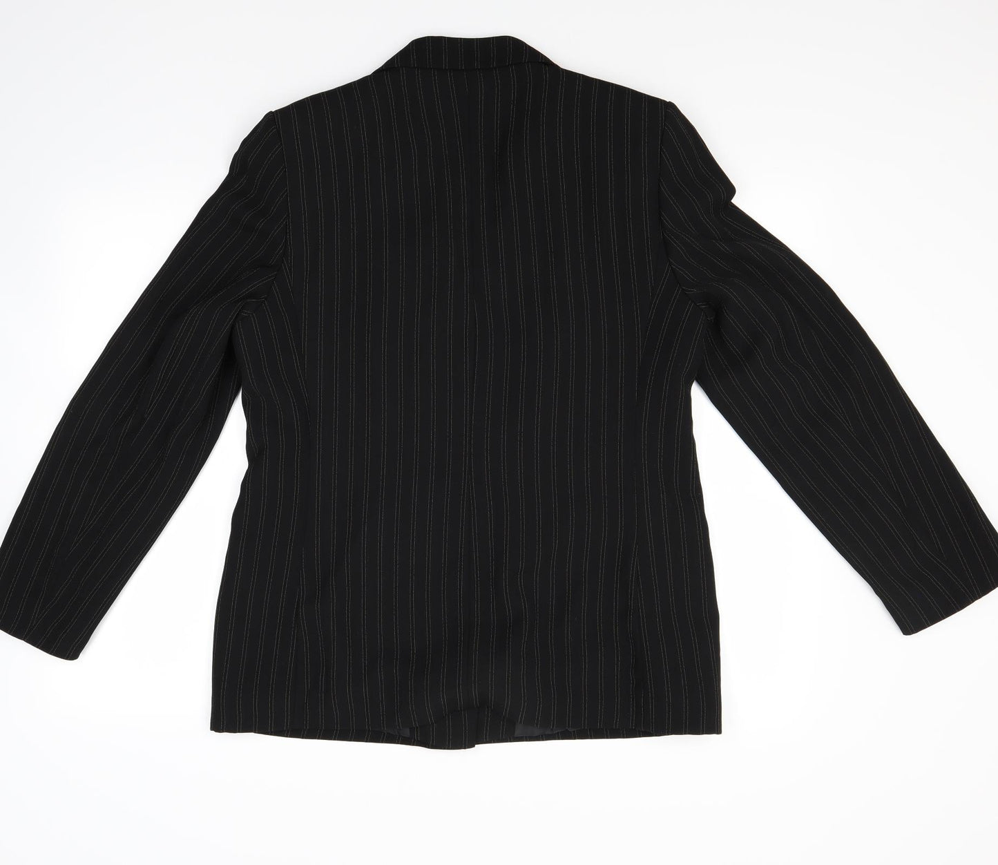 Klass Womens Black Striped  Jacket Coat Size 14