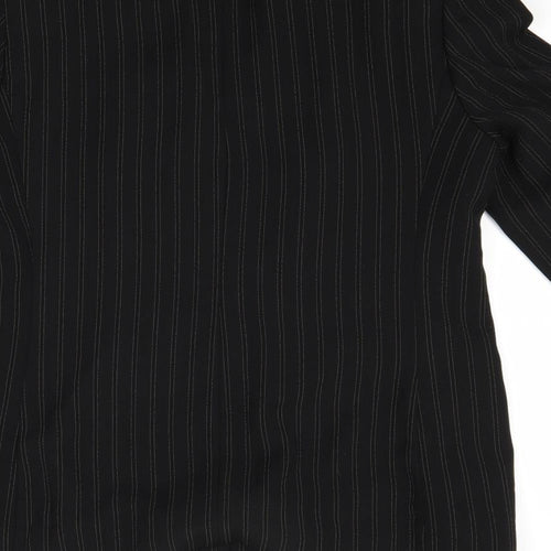 Klass Womens Black Striped  Jacket Coat Size 14