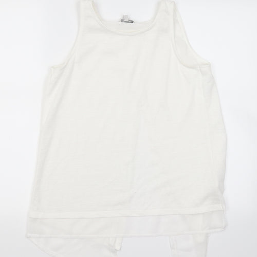 Peacokcs Womens White   Basic Tank Size 8