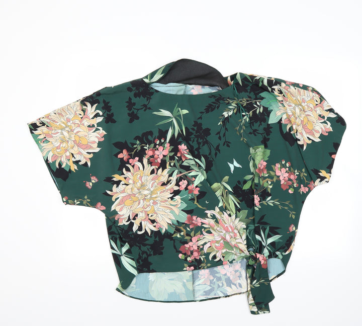 F&F Womens Green Floral Basic Blouse Size 10