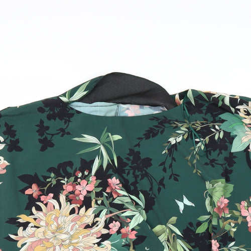 F&F Womens Green Floral  Basic Blouse Size 10