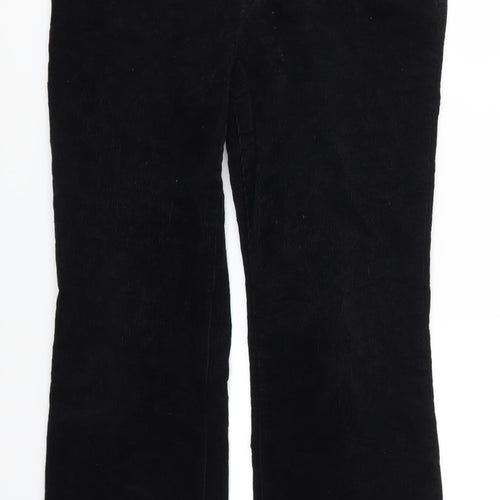 Lands End Womens Black  Corduroy Trousers  Size 14 L29 in