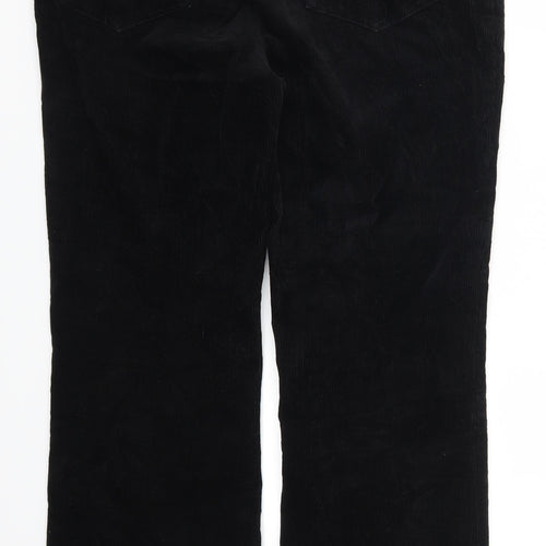 Lands End Womens Black  Corduroy Trousers  Size 14 L29 in