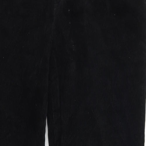 Lands End Womens Black  Corduroy Trousers  Size 14 L29 in