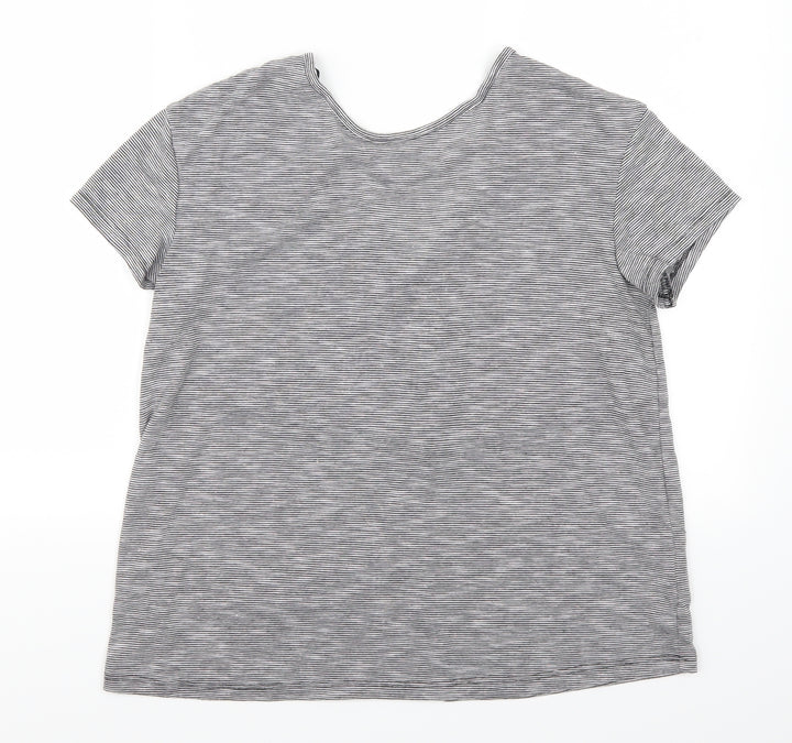 H&M Womens Grey Striped  Basic T-Shirt Size M