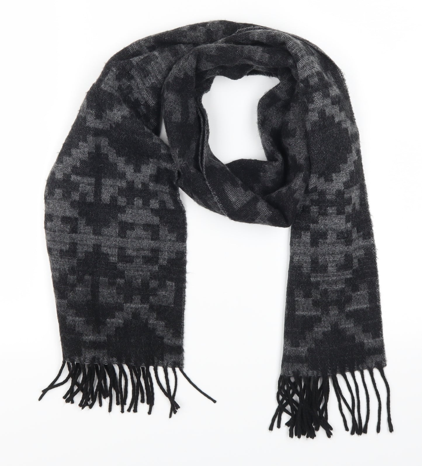 Preworn Womens Grey Geometric   Scarf