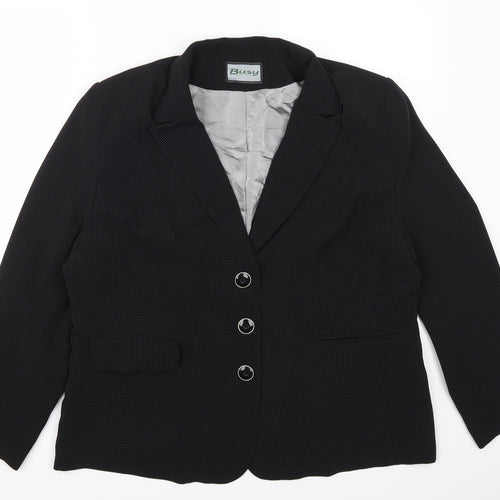 Busy Womens Black Spotted  Jacket Suit Jacket Size 44