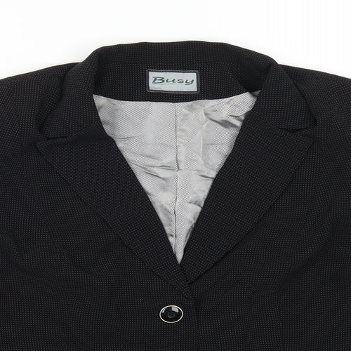 Busy Womens Black Spotted  Jacket Suit Jacket Size 44