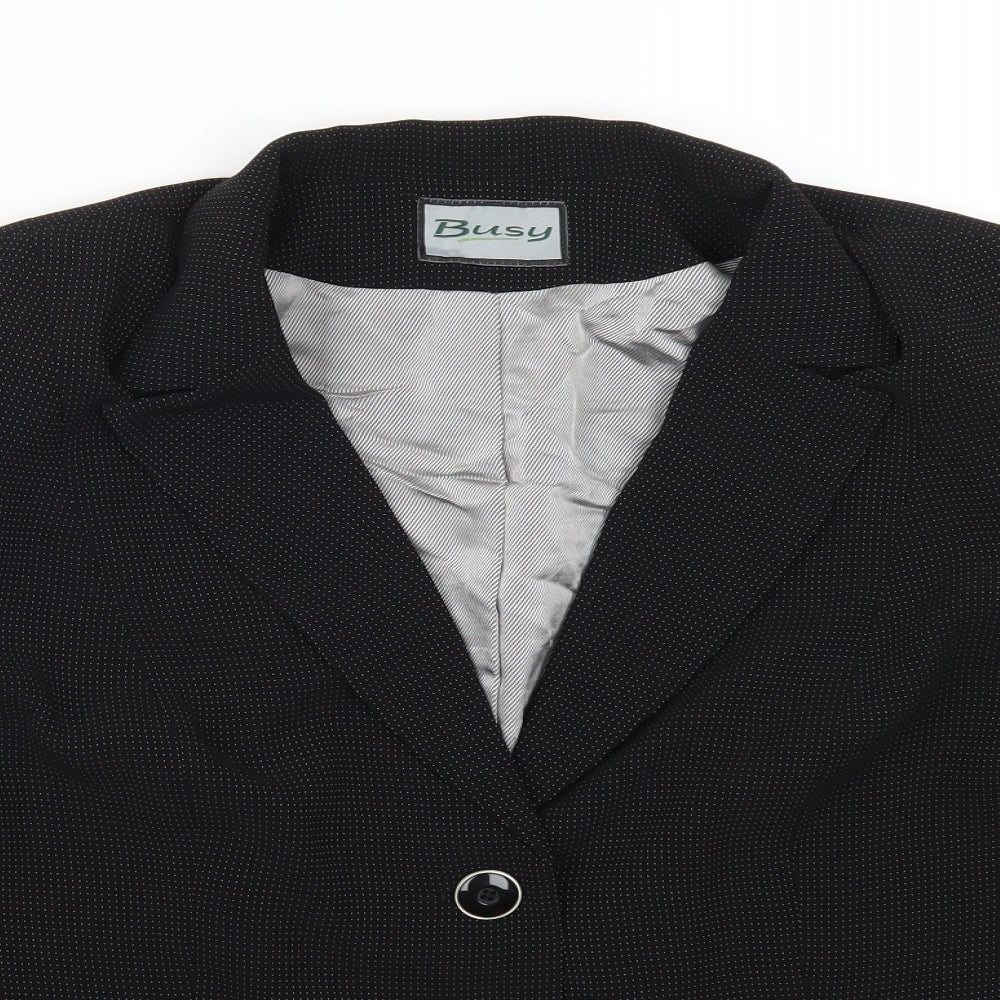 Busy Womens Black Spotted  Jacket Suit Jacket Size 44