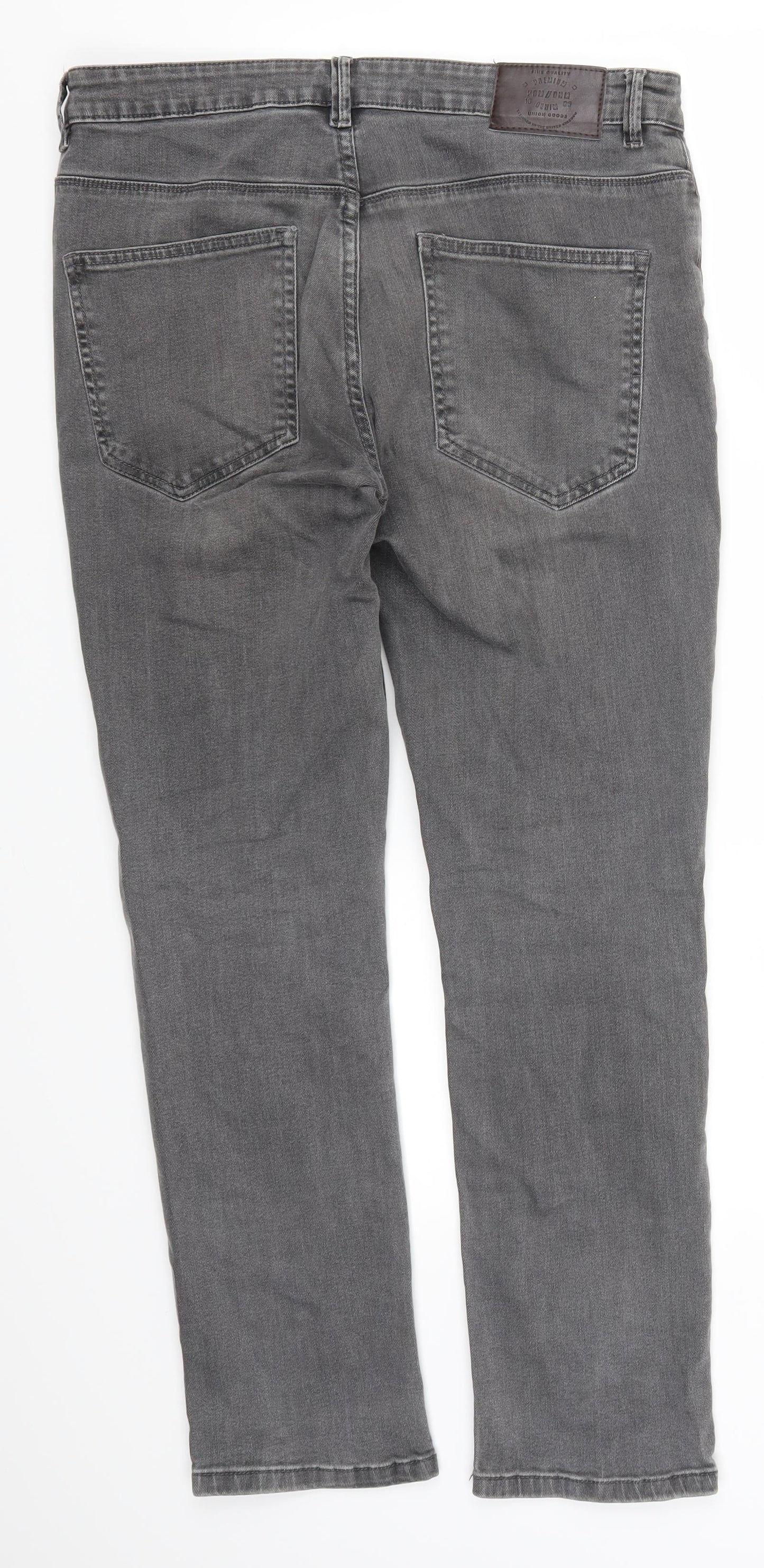George Mens Grey  Denim Straight Jeans Size 34 L29 in