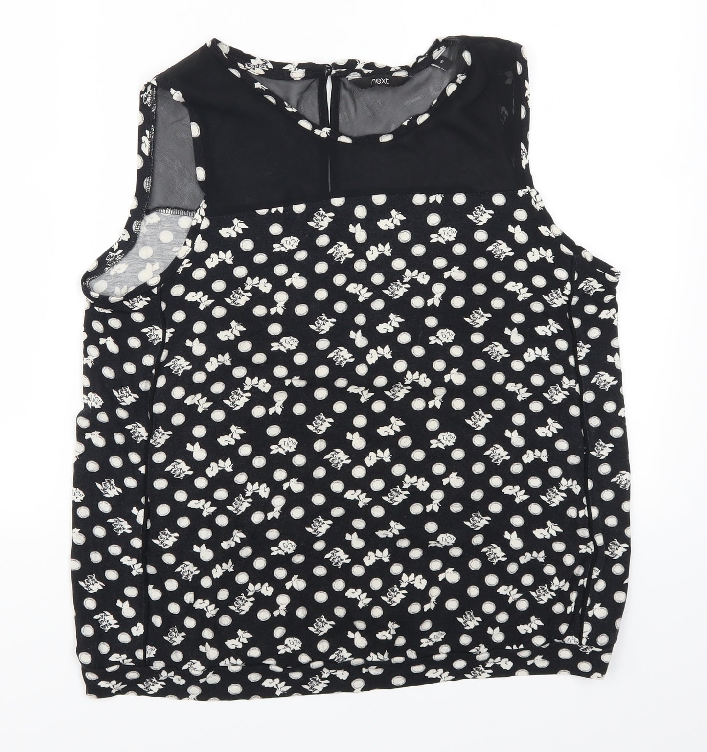 NEXT Womens Black Geometric  Basic Tank Size 16