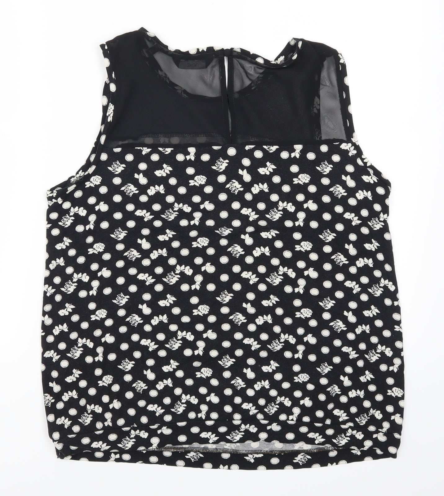 NEXT Womens Black Geometric  Basic Tank Size 16