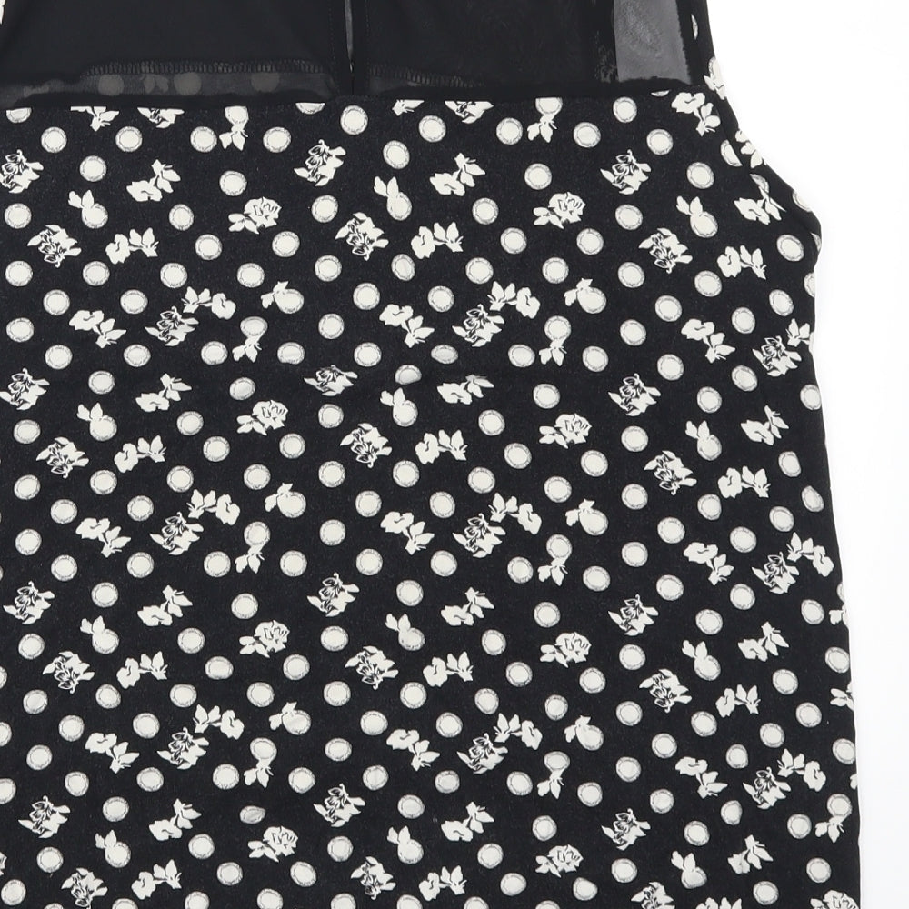 NEXT Womens Black Geometric  Basic Tank Size 16