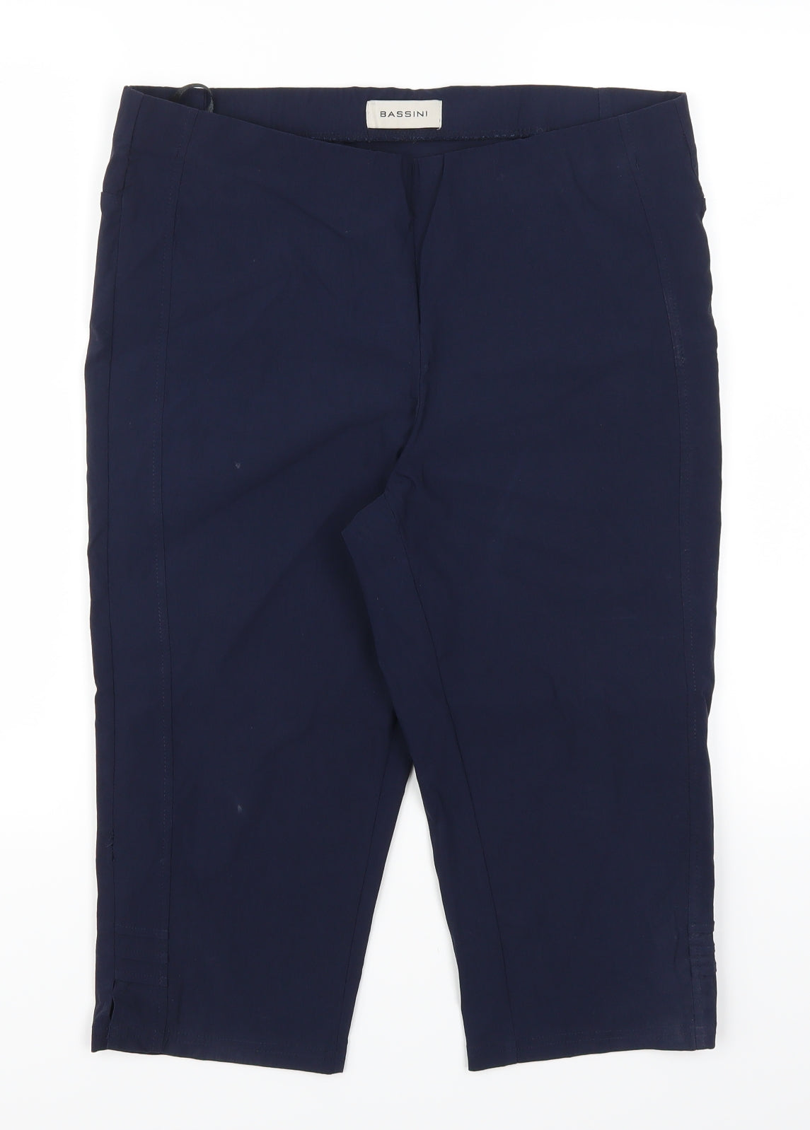 BASSINI Womens Blue   Cropped Trousers Size 14