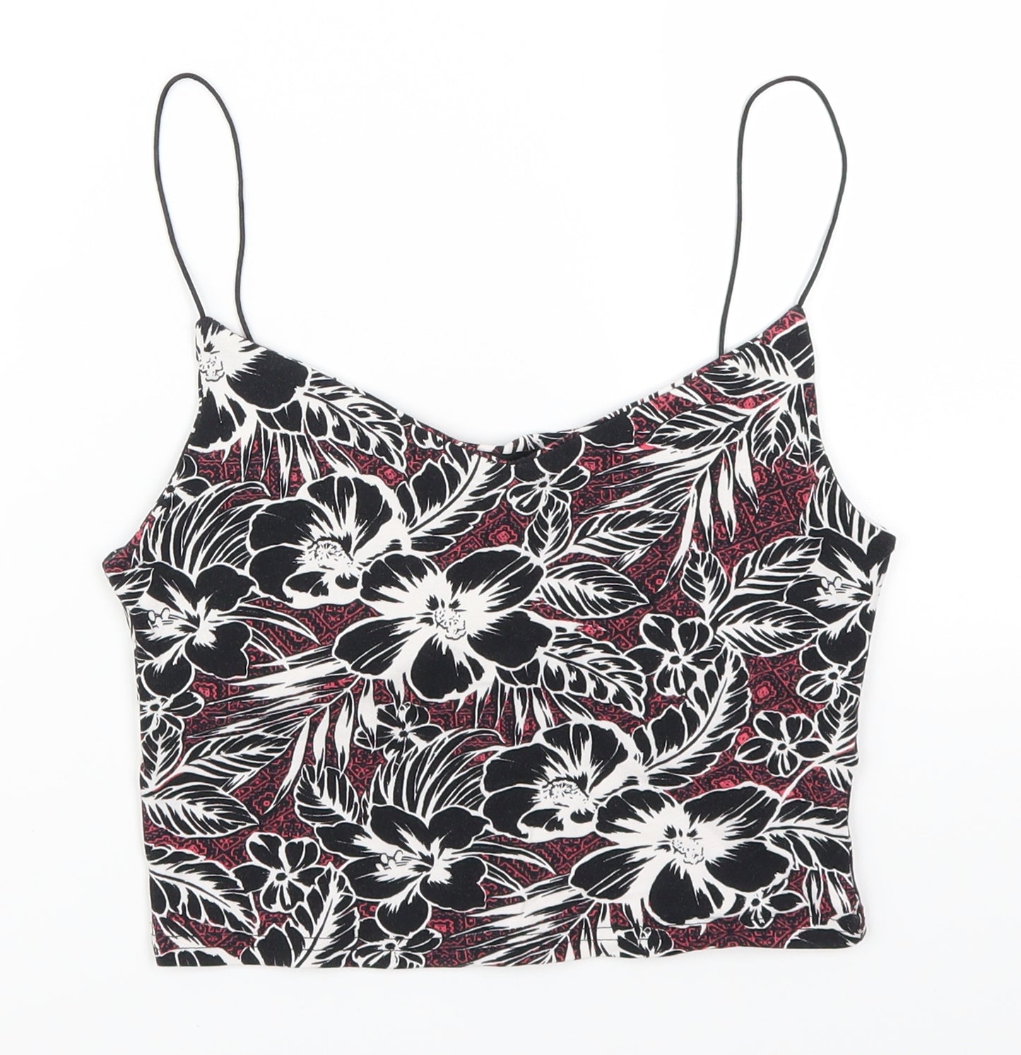 New Look Womens Pink Floral  Cropped Tank Size 8