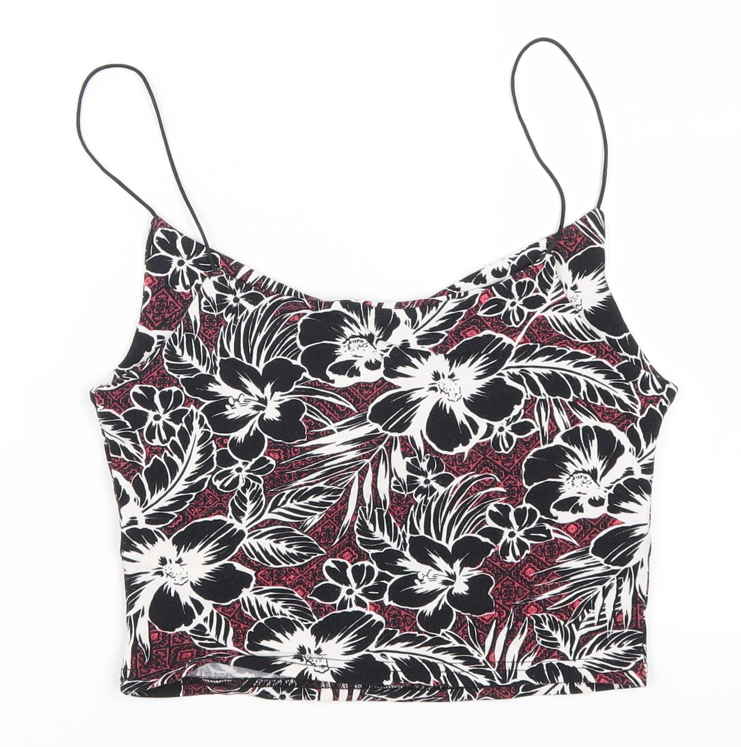 New Look Womens Pink Floral  Cropped Tank Size 8
