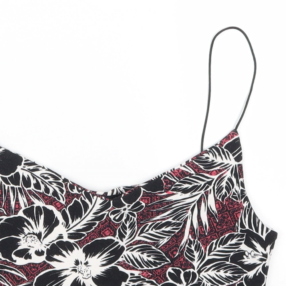 New Look Womens Pink Floral  Cropped Tank Size 8