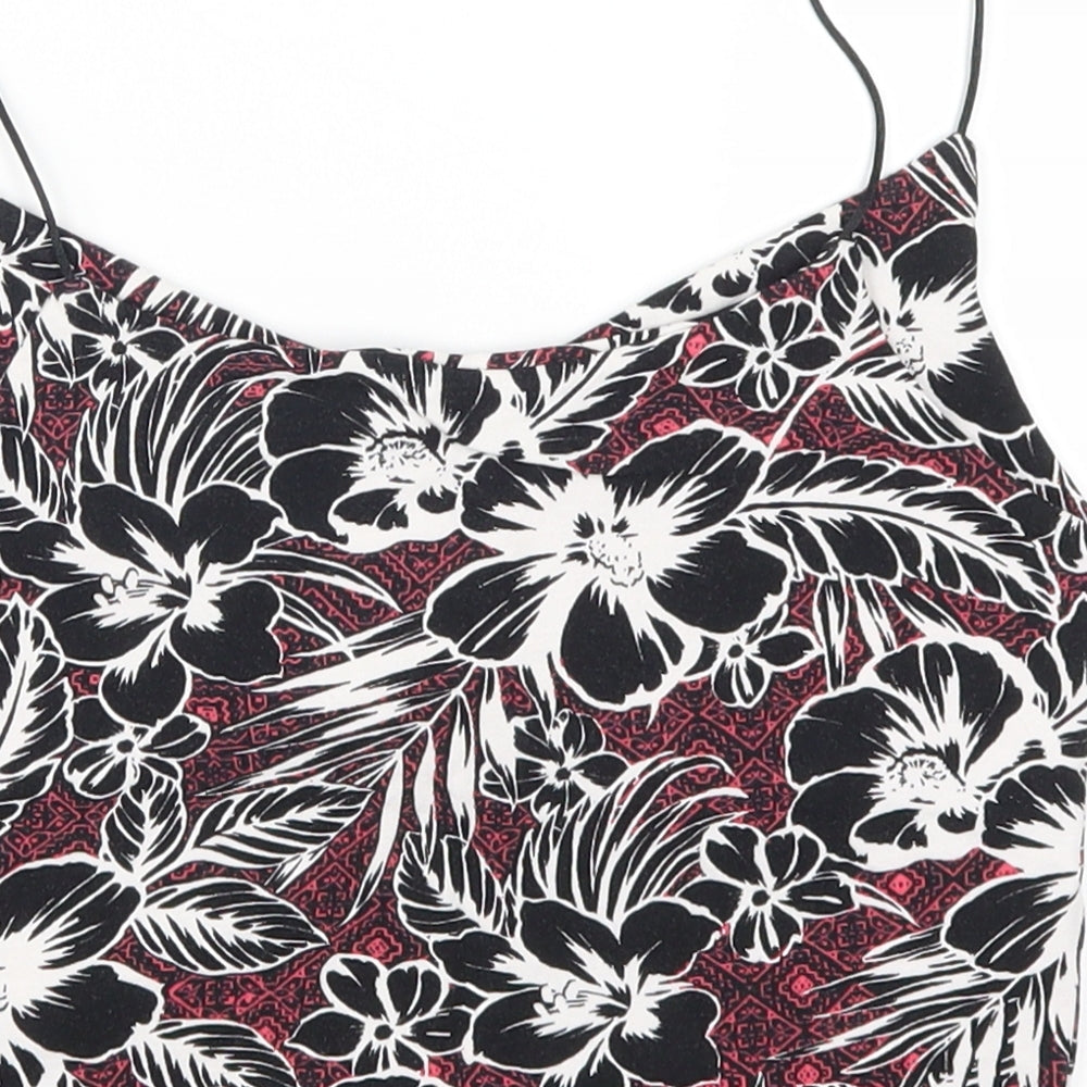 New Look Womens Pink Floral  Cropped Tank Size 8