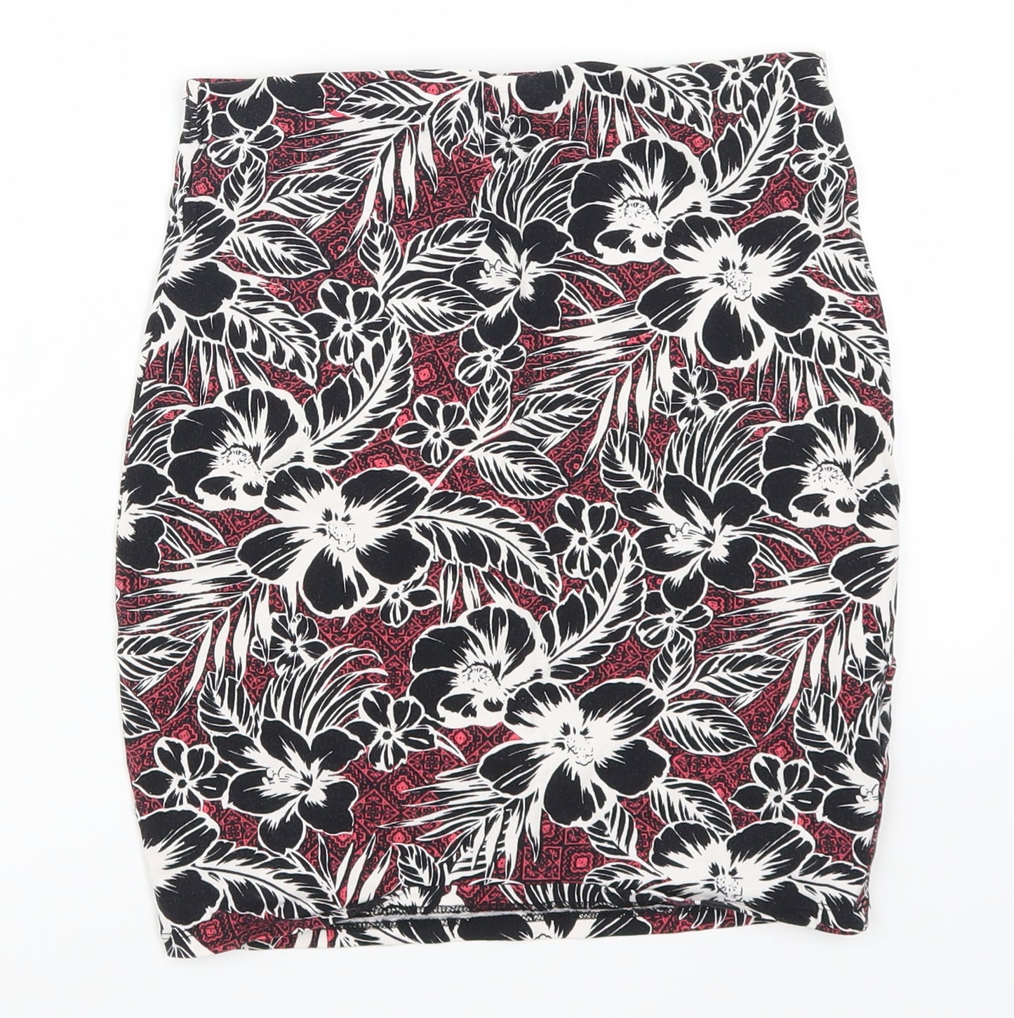 New Look Womens Pink Floral  Straight & Pencil Skirt Size 8