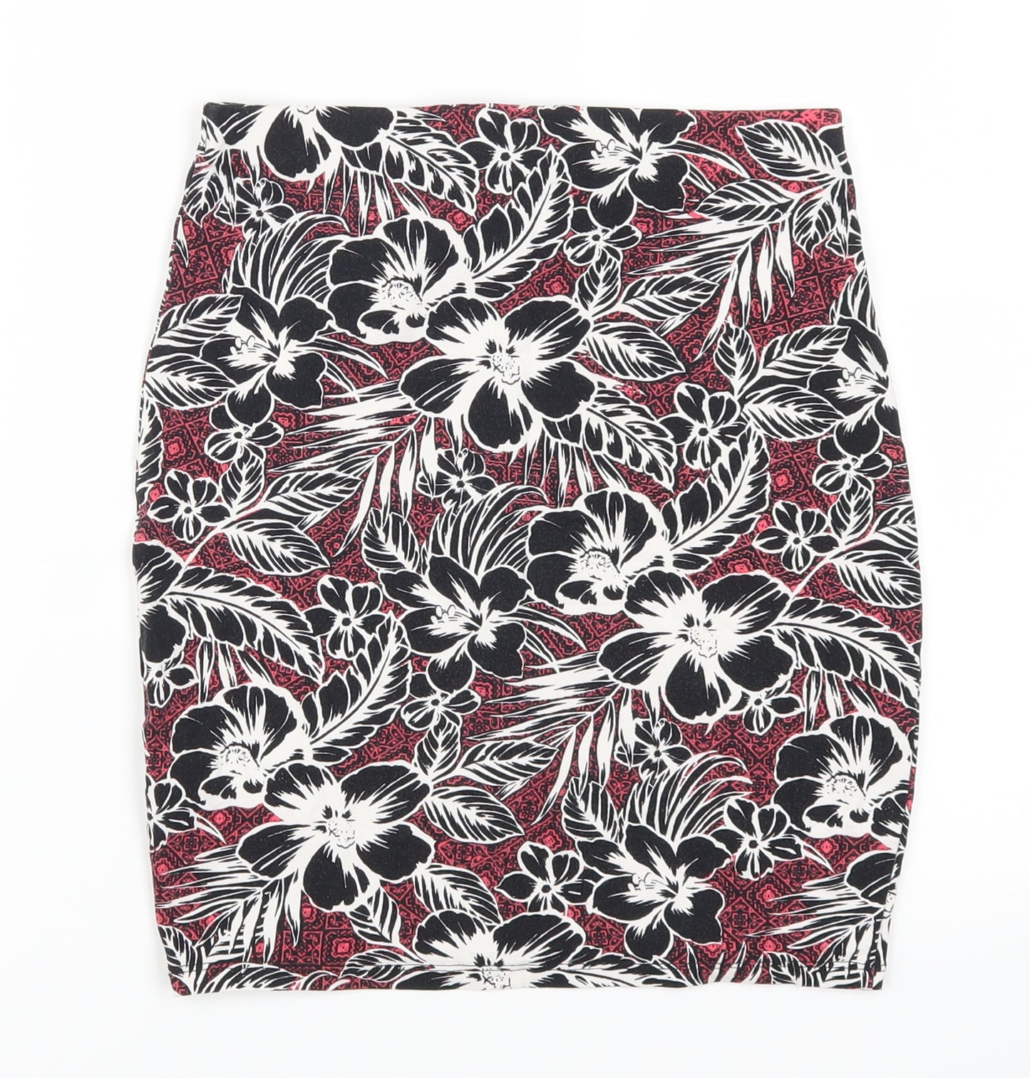 New Look Womens Pink Floral  Straight & Pencil Skirt Size 8