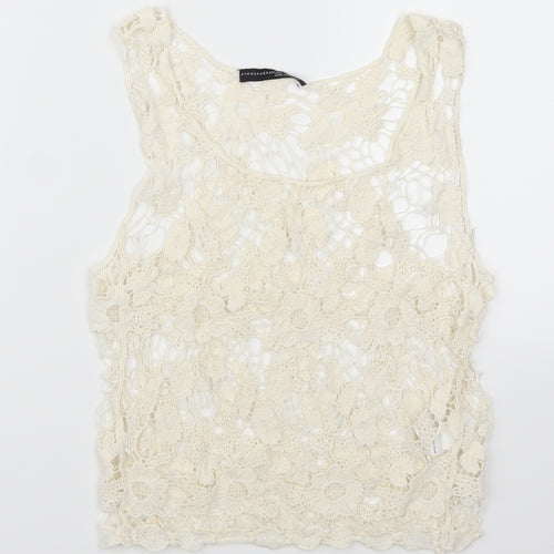 Atmosphere Womens Beige Floral Lace Basic Tank Size XS