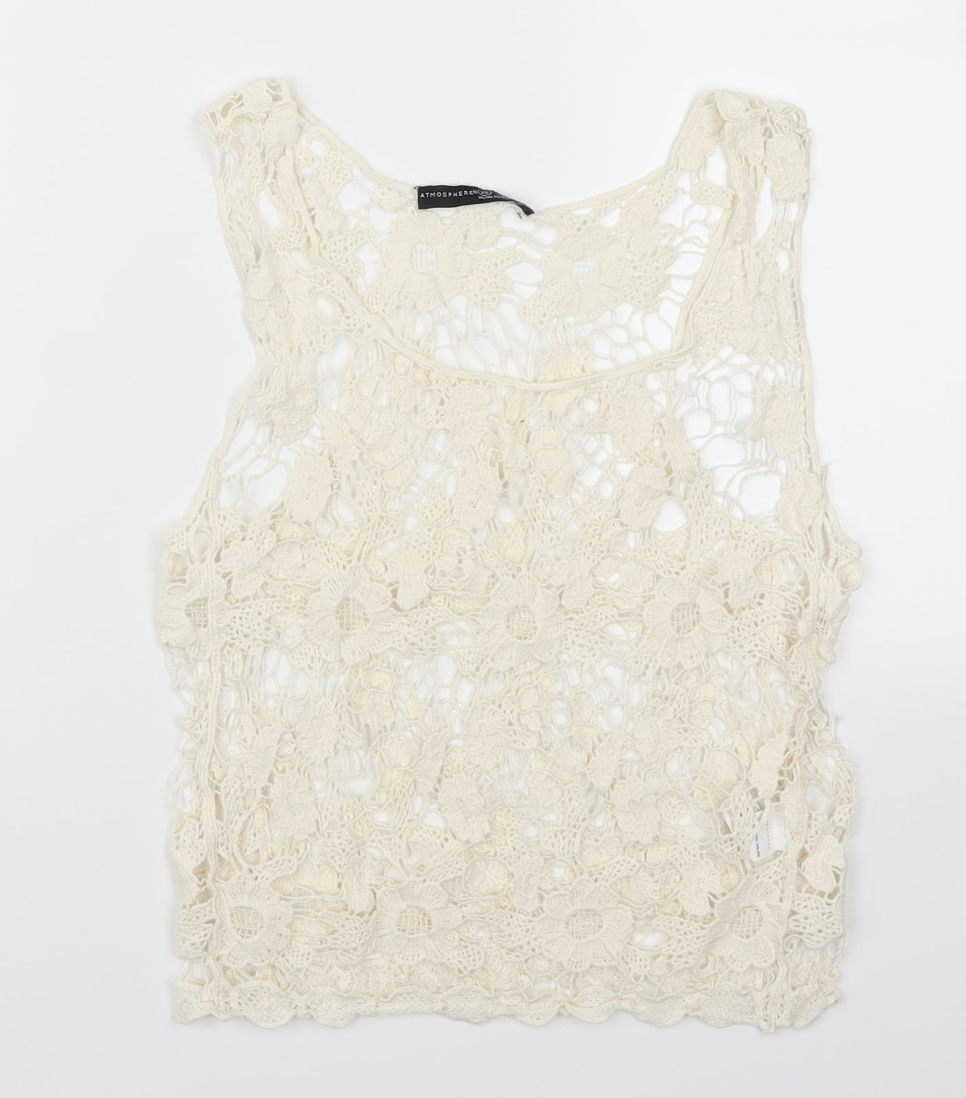 Atmosphere Womens Beige Floral Lace Basic Tank Size XS
