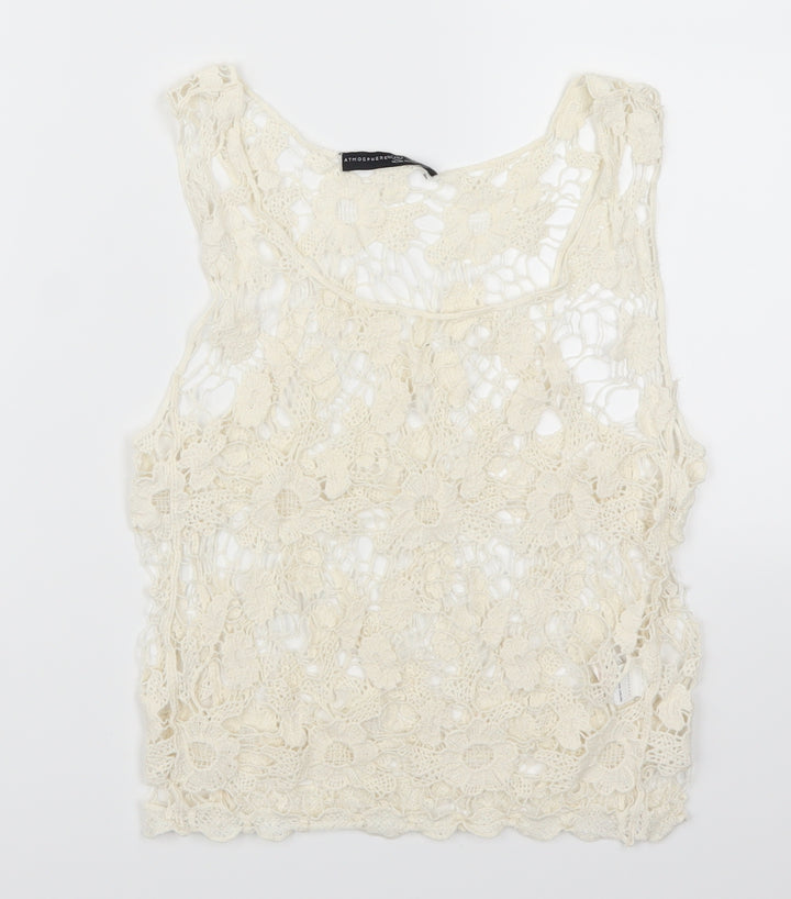 Atmosphere Womens Beige Floral Lace Basic Tank Size XS