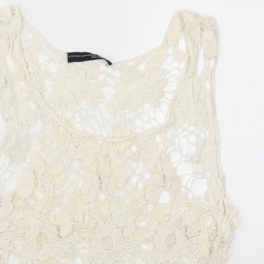 Atmosphere Womens Beige Floral Lace Basic Tank Size XS