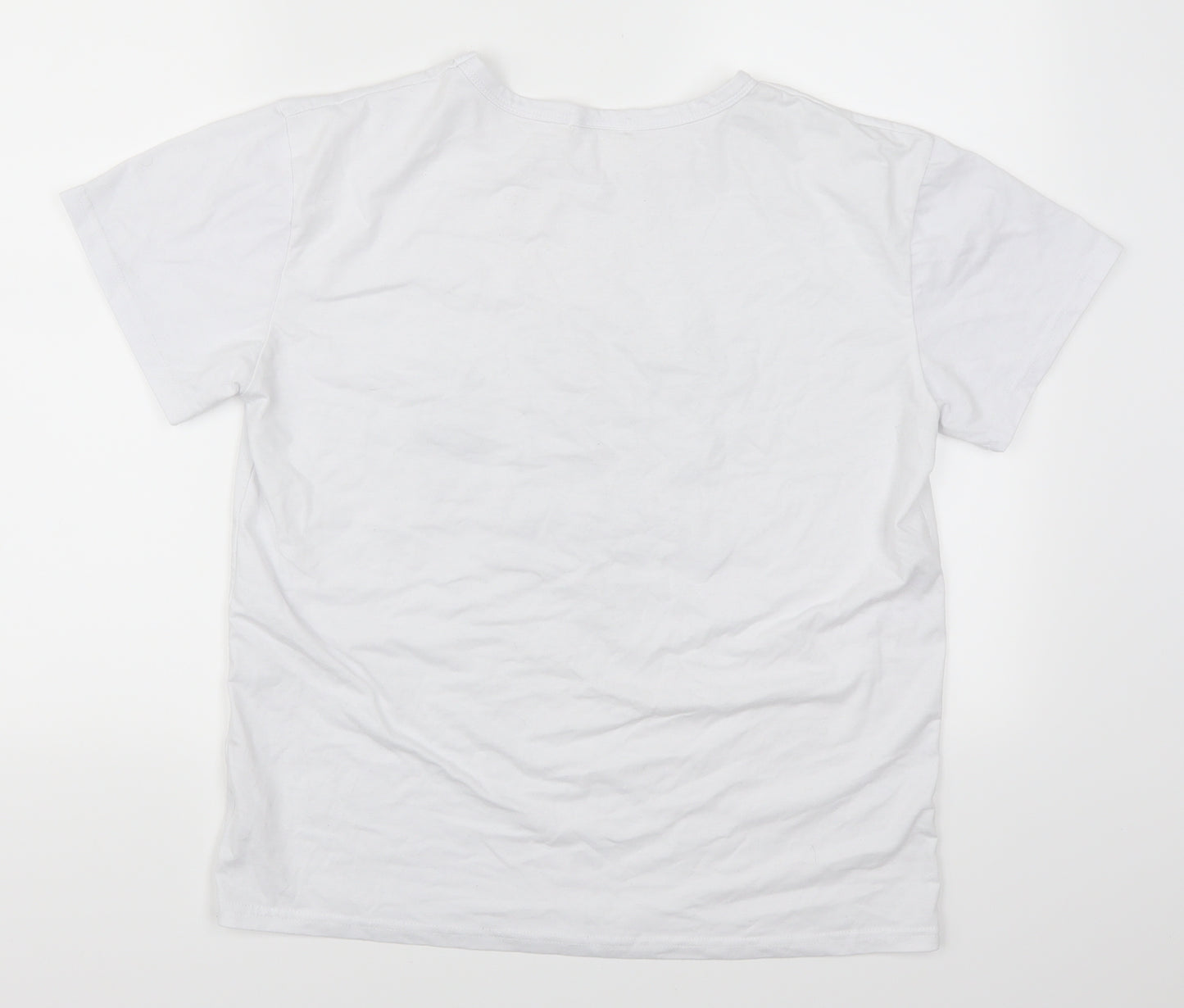 SheIn Womens White   Basic T-Shirt Size XL  - Mama Needs Coffee