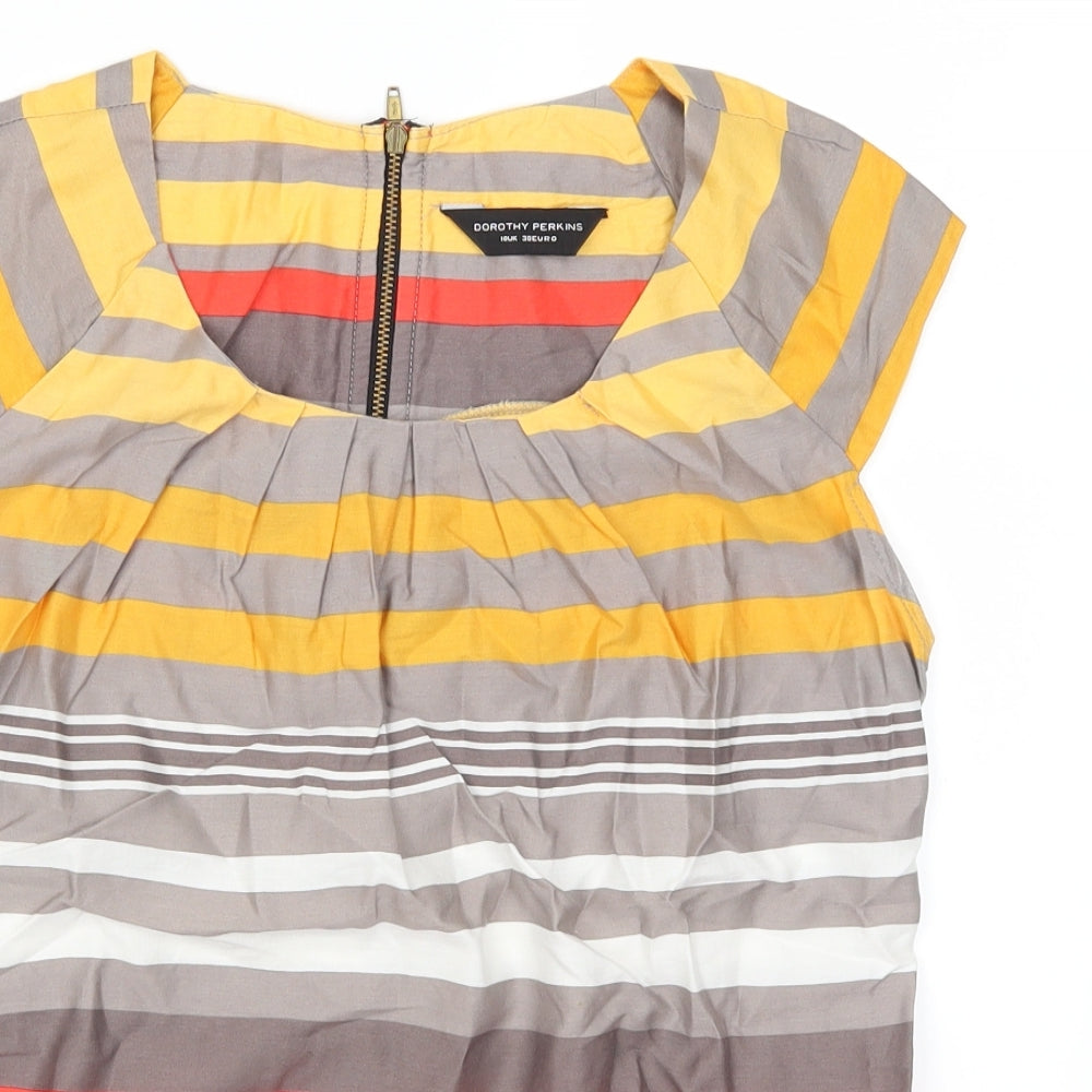 Dorothy Perkins Womens Multicoloured Striped  Basic Blouse Size 10