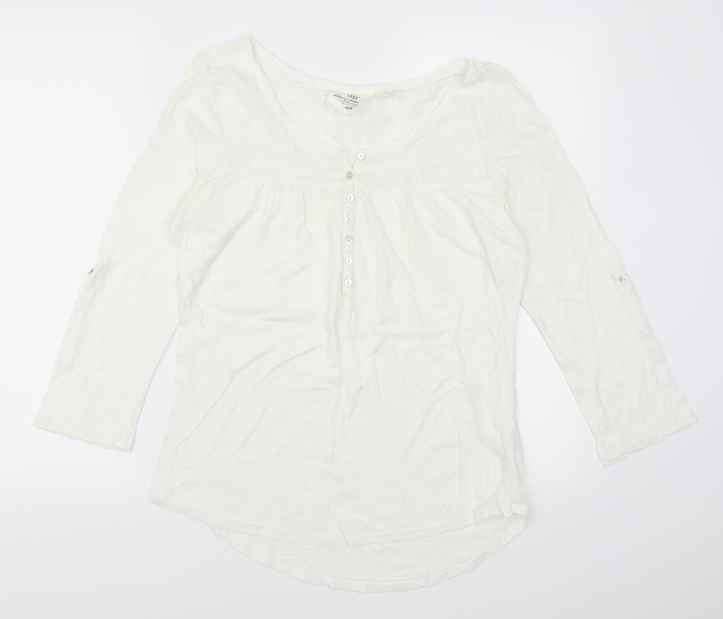 H&M Womens White   Basic Blouse Size M