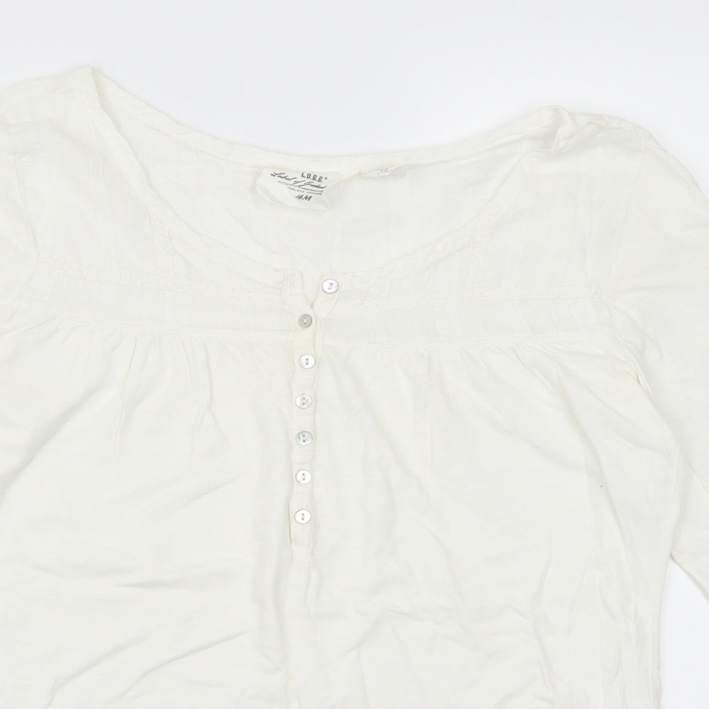 H&M Womens White   Basic Blouse Size M